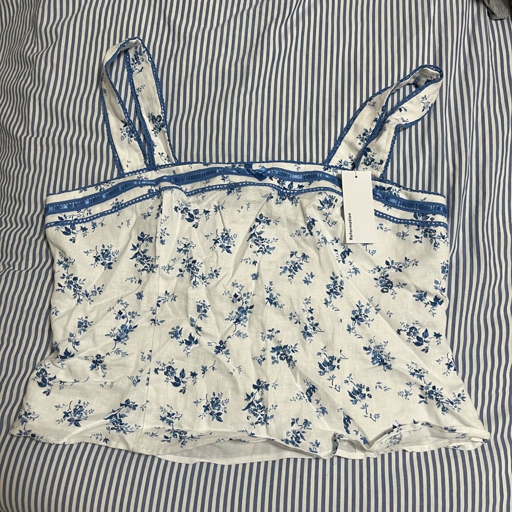 REFORMATION ELOISE LINEN TOP